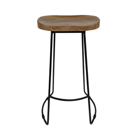 Black Steel Barstool Natural - Table & Bar Stools Default Title BUBULAND HOME