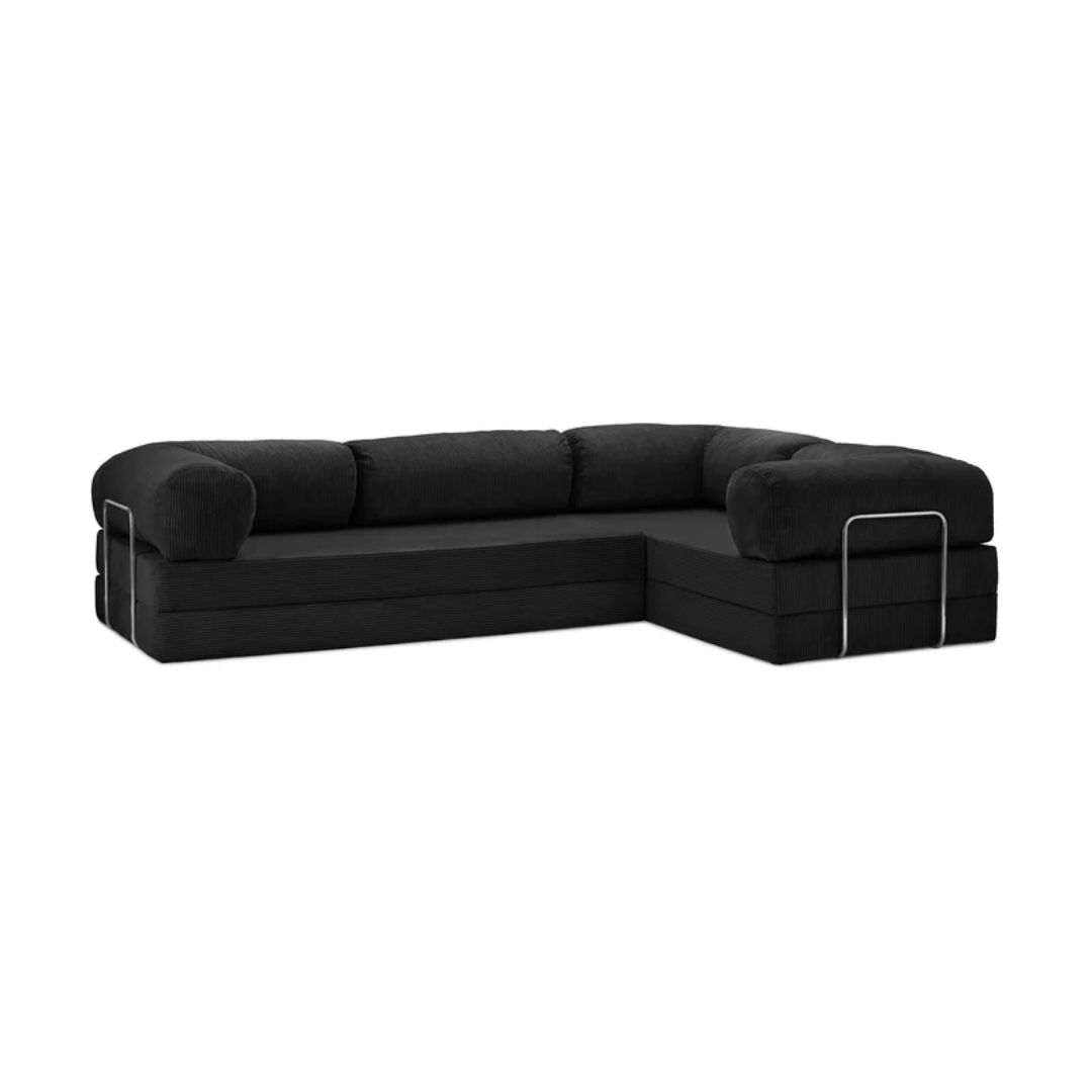 Belle Convertible L-Shaped Modular Sofa Bed - Corduroy BUBULAND HOME