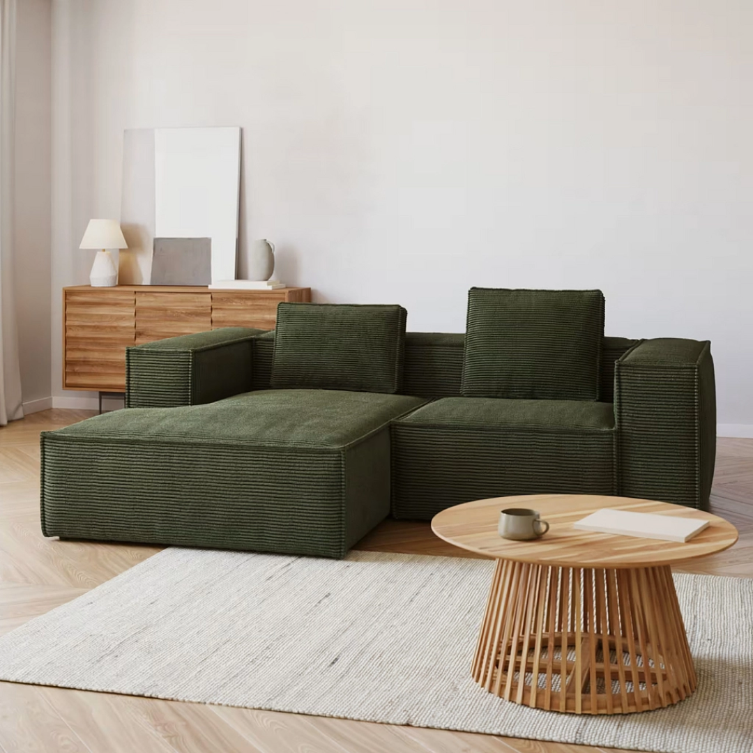 Block Modular Sofa - Moss Green Premium Fabric - BUBULAND HOME