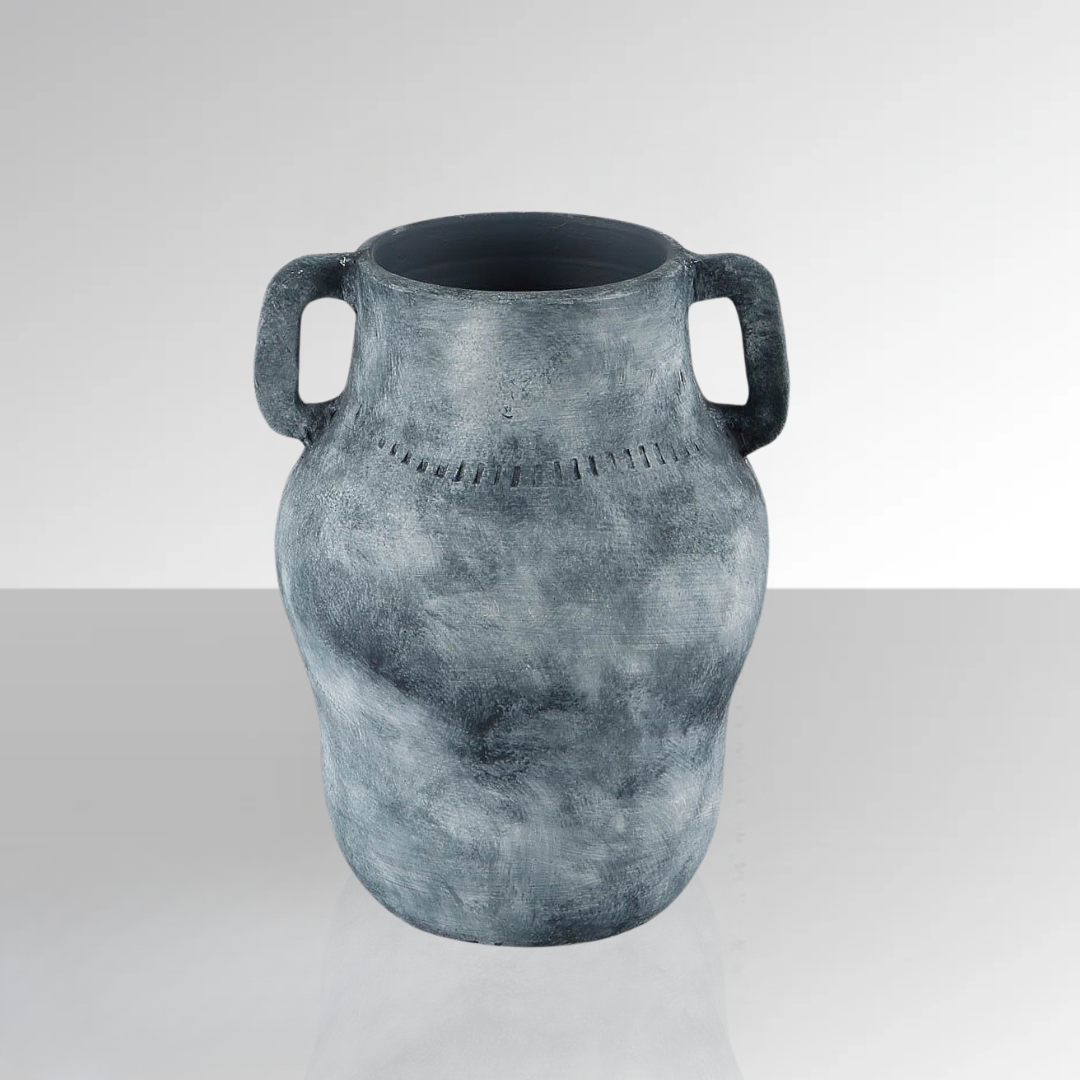 Blue-Grey Handle Ceramic Vase BUBULAND HOME