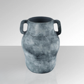Blue-Grey Handle Ceramic Vase - vases Default Title BUBULAND HOME