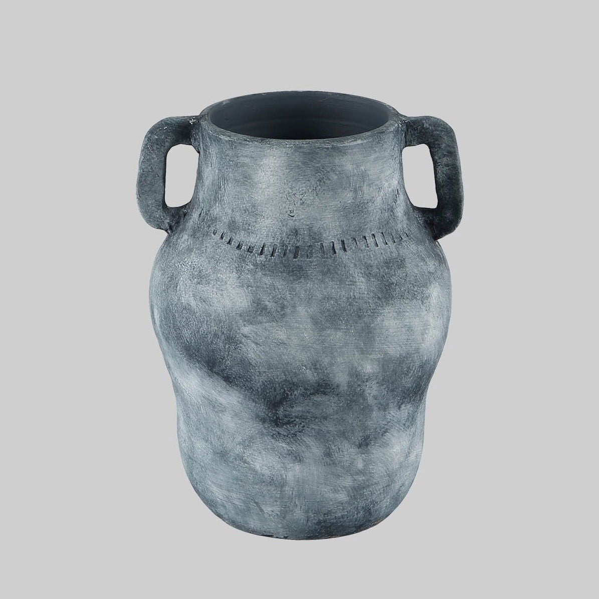 Blue-Grey Handle Ceramic Vase BUBULAND HOME