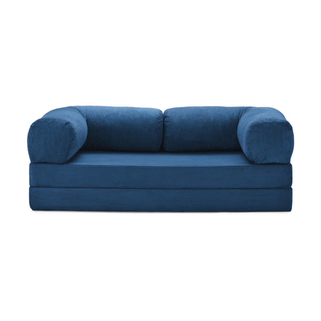 Belle Convertible Sofa Bed - Burnt Orange Corduroy - sofa 2 Seater / Blue BUBULAND HOME