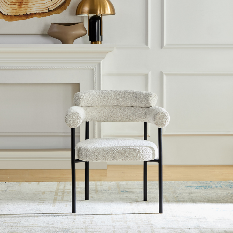 Cassandra Dining Chair - Ivory Boucle 