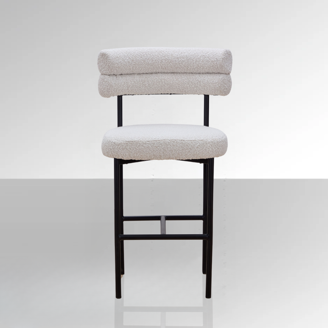 Cassandra Barstool -  Premium Ivory Boucle BUBULAND HOME