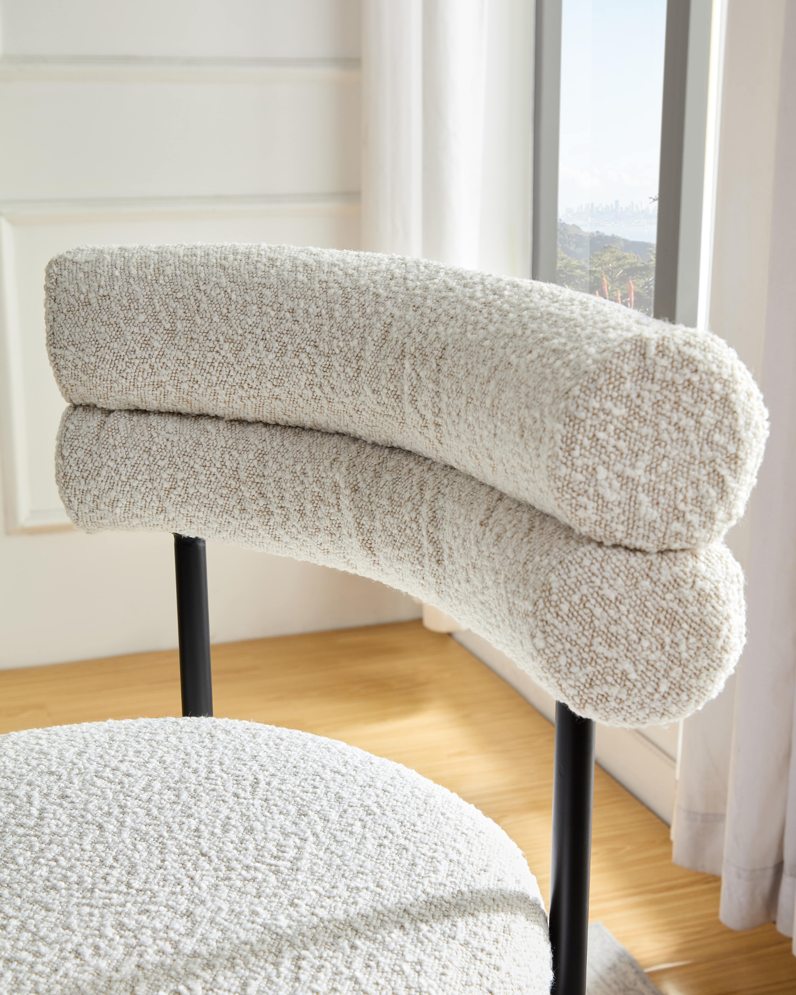 Cassandra Barstool -  Premium Ivory Boucle BUBULAND HOME