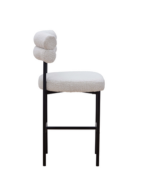 Cassandra Barstool -  Premium Ivory Boucle BUBULAND HOME