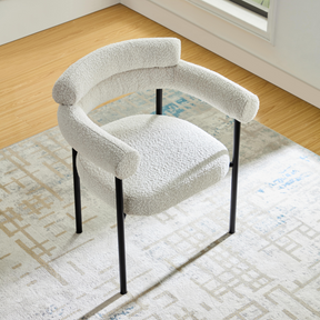 Cassandra Dining Chair -  Premium Ivory Boucle BUBULAND HOME