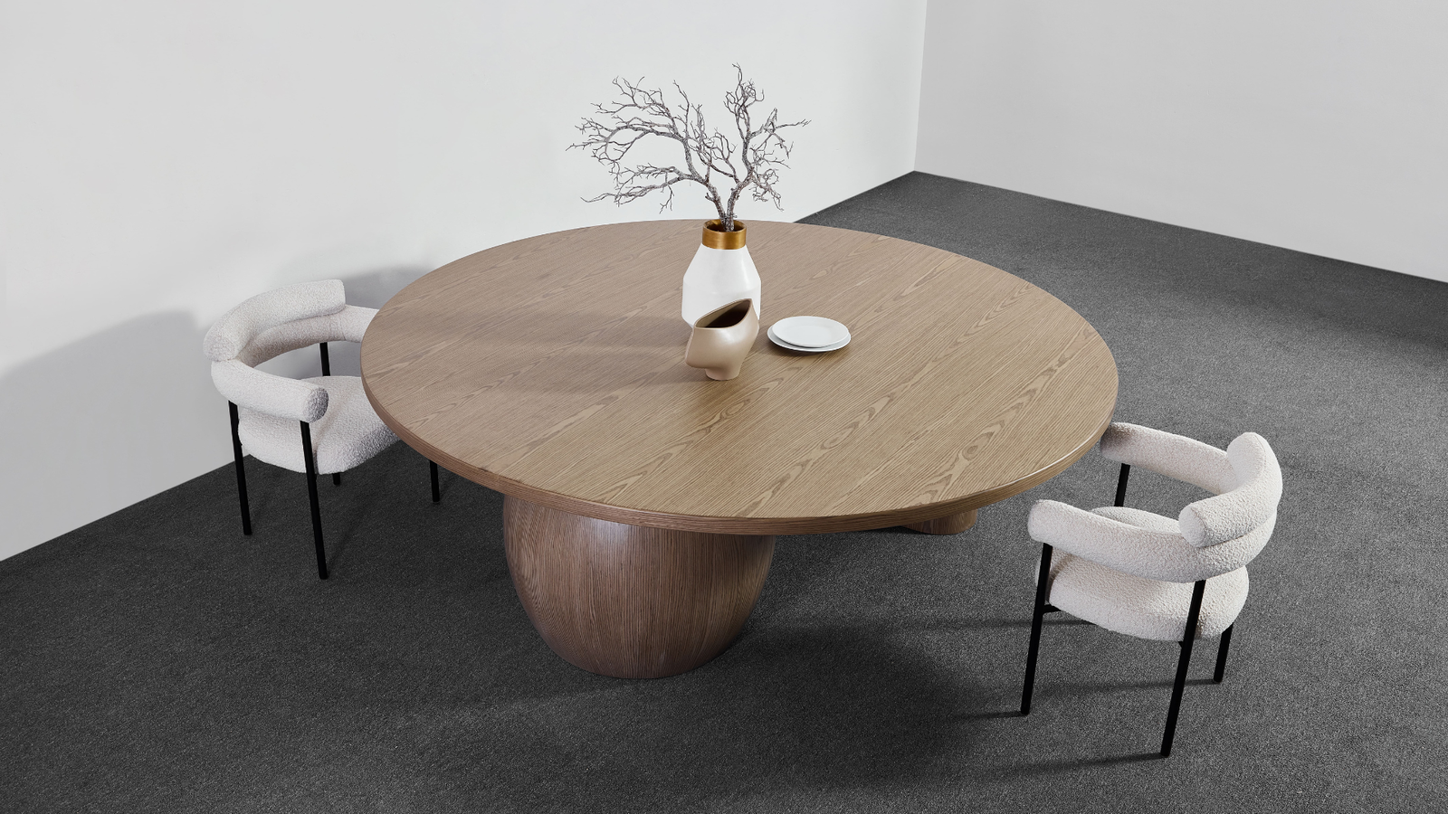 Cassandra Dining Chair -  Premium Ivory Boucle BUBULAND HOME