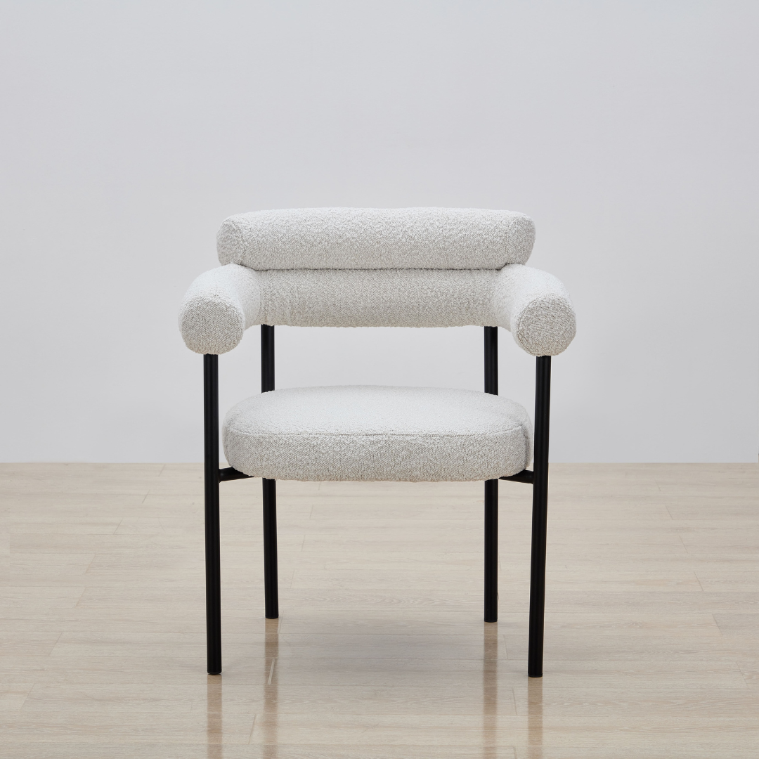 Cassandra Dining Chair -  Premium Ivory Boucle BUBULAND HOME