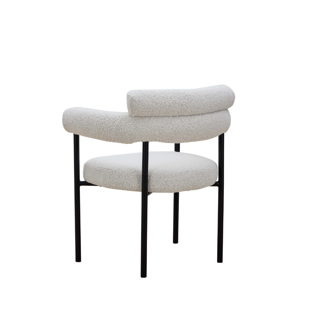 Cassandra Dining Chair -  Premium Ivory Boucle BUBULAND HOME