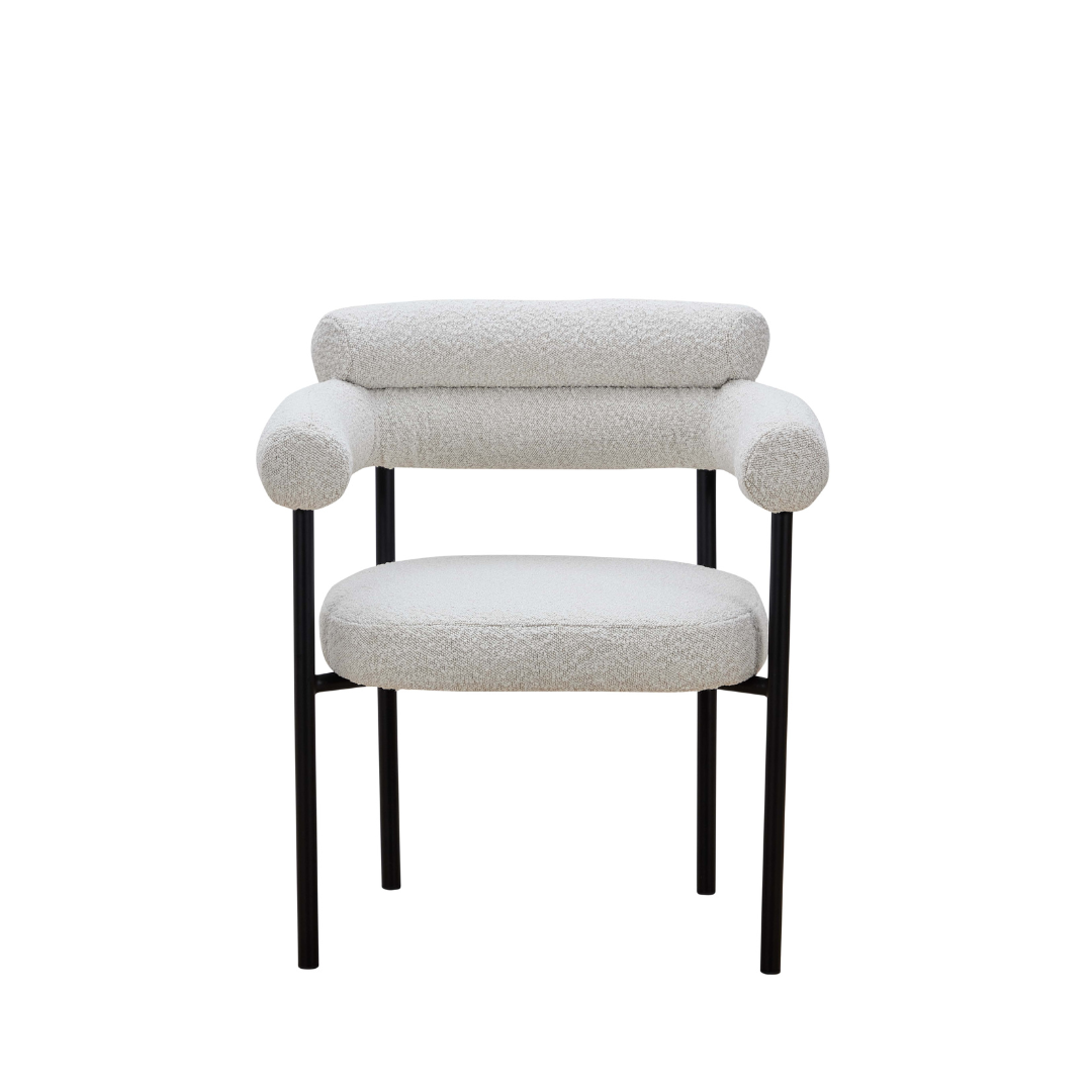 Cassandra Dining Chair -  Premium Ivory Boucle BUBULAND HOME