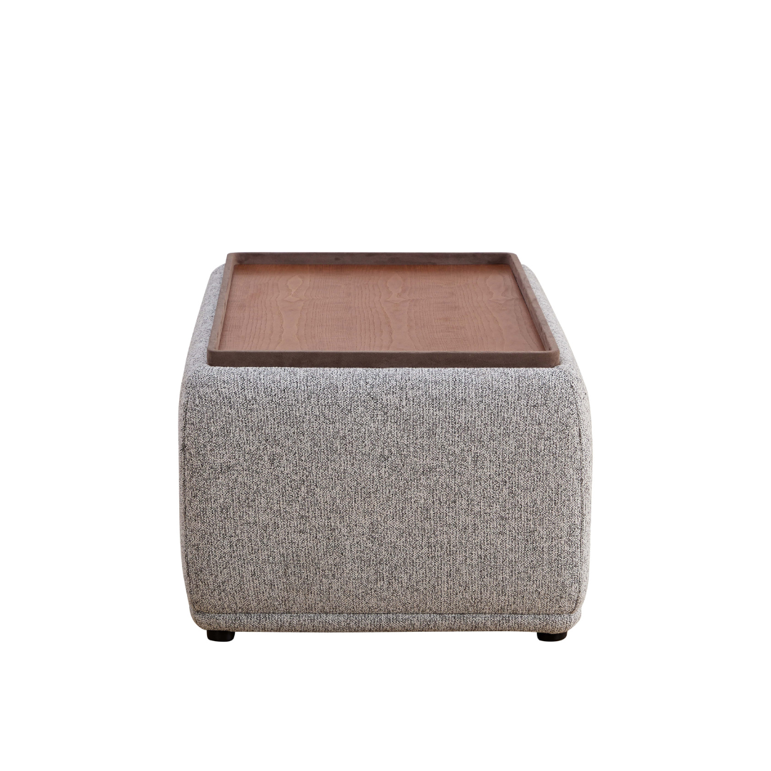 Charles Ottoman with Tray  on Side View in White Background