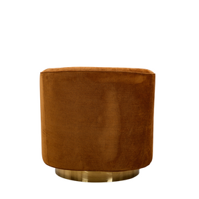 Charlotte Tub Swivel Armchair Copper Back View in a White Background