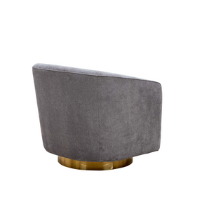 Charlotte Tub Swivel Armchair Grey  Side View in a White Background