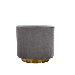 Charlotte Tub Swivel Armchair Grey Back View in a White Background