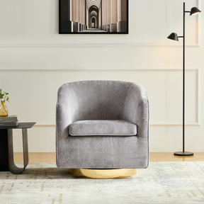 Charlotte Tub Swivel Armchair Grey and Copper Front On View in a Room Setting
