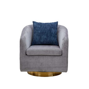 Charlotte Tub Swivel Armchair Grey Front On View  in a White Background