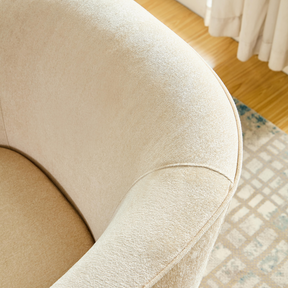 Charlotte Tub Swivel Armchair Ivory Top Detailed View  of Back Rest