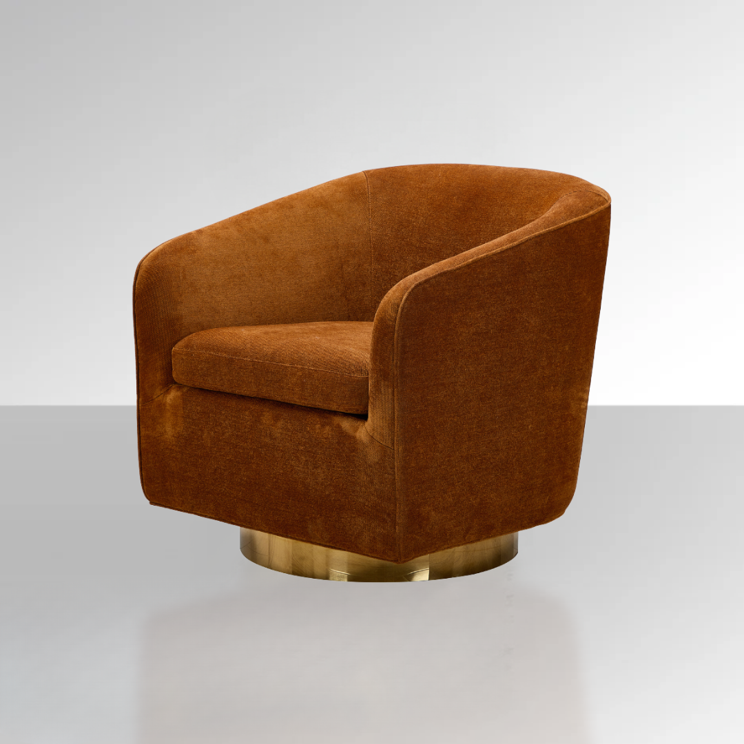 Charlotte Tub Swivel Armchair - Copper BUBULAND HOME