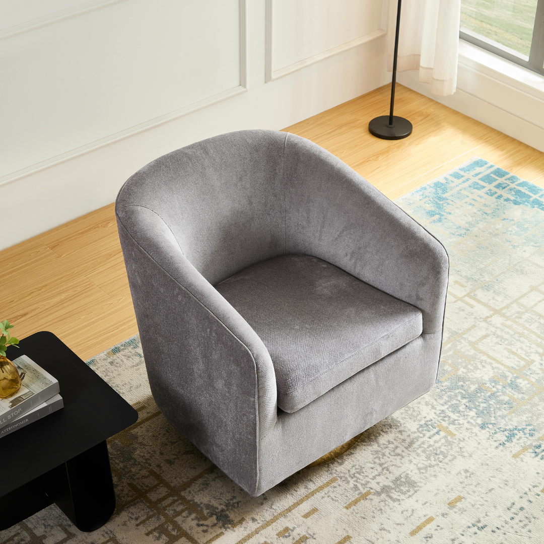 Charlotte Tub Swivel Armchair - Grey BUBULAND HOME