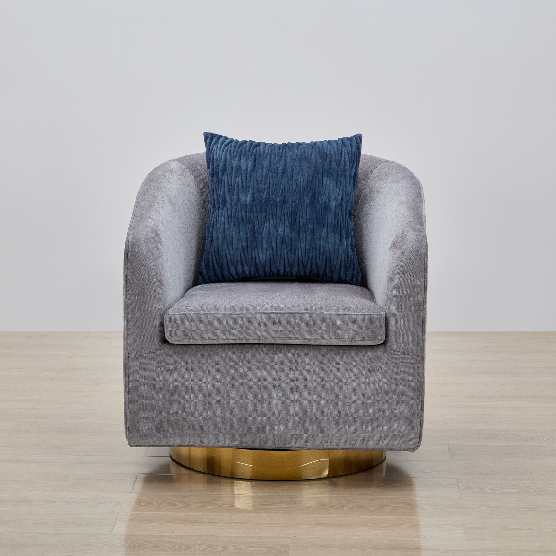 Charlotte Tub Swivel Armchair - Grey BUBULAND HOME
