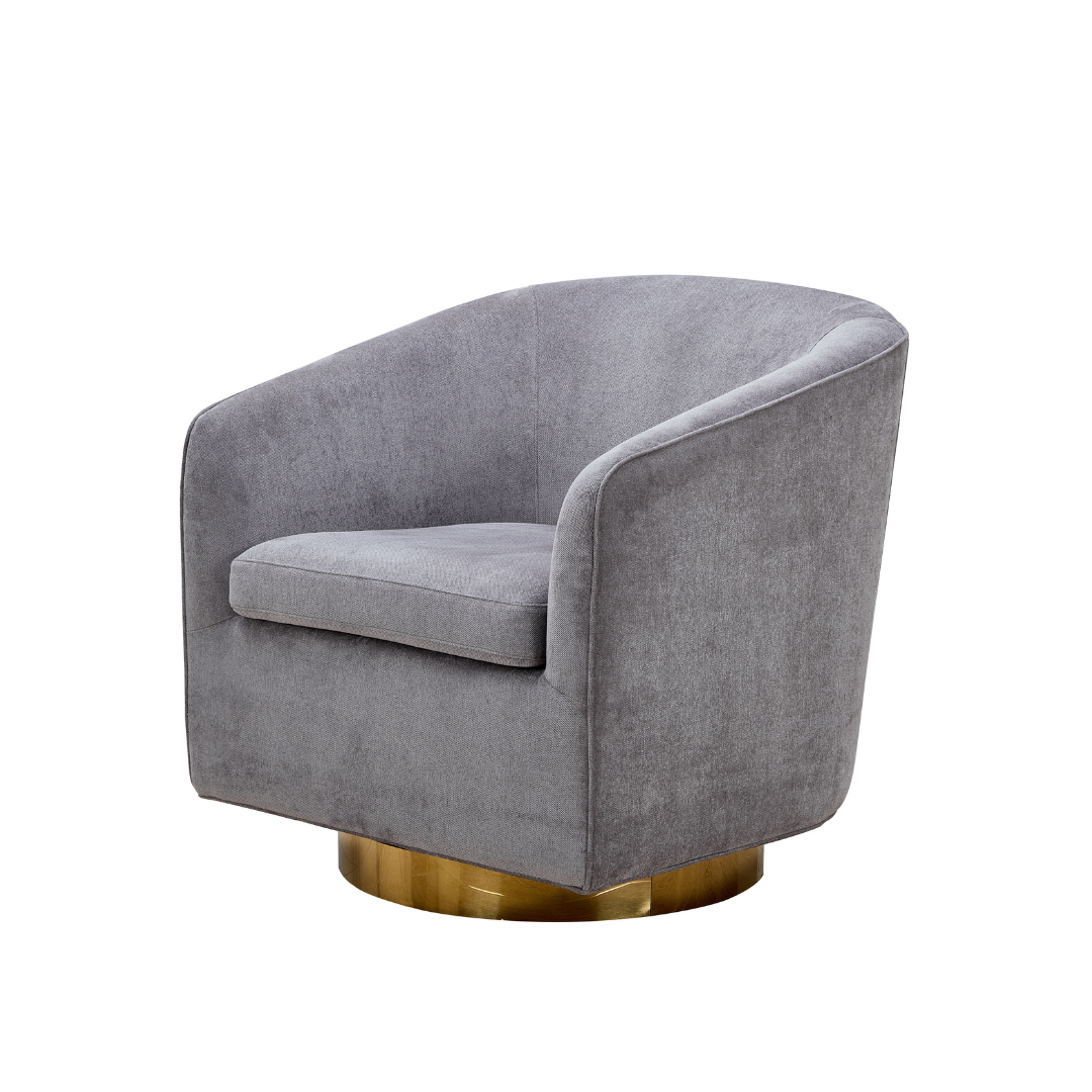 Charlotte Tub Swivel Armchair - Grey BUBULAND HOME