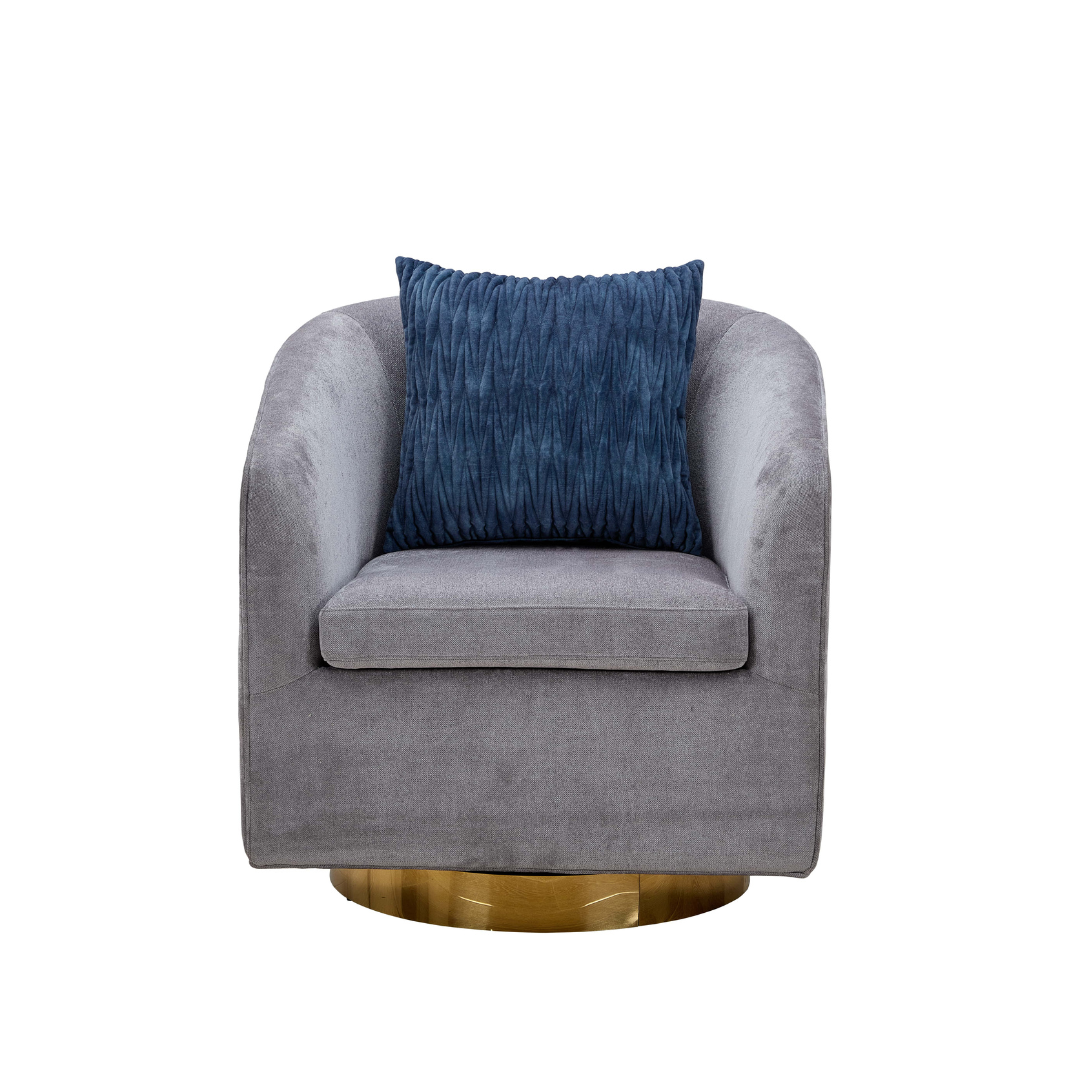 Charlotte Tub Swivel Armchair - Grey BUBULAND HOME