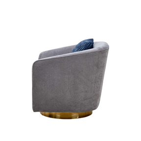 Charlotte Tub Swivel Armchair - Grey BUBULAND HOME
