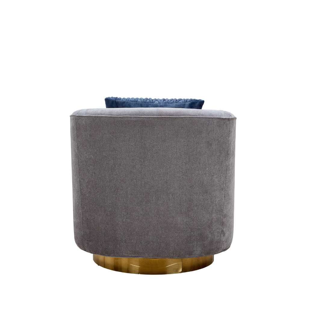 Charlotte Tub Swivel Armchair - Grey BUBULAND HOME