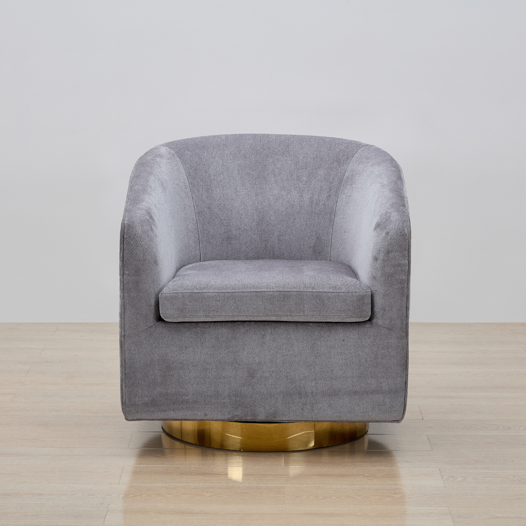 Charlotte Tub Swivel Armchair - Grey BUBULAND HOME