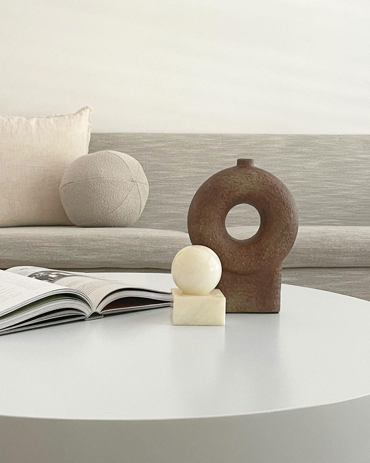 Circular Series Ceramic Vase - Brown BUBULAND HOME
