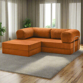 Belle Ottoman - Burnt Orange Corduroy