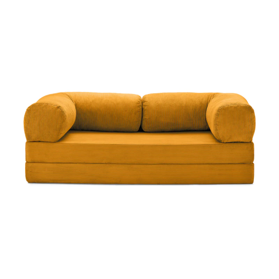 Belle Convertible Sofa Bed - Burnt Orange Corduroy - sofa 2 Seater / Apricot BUBULAND HOME