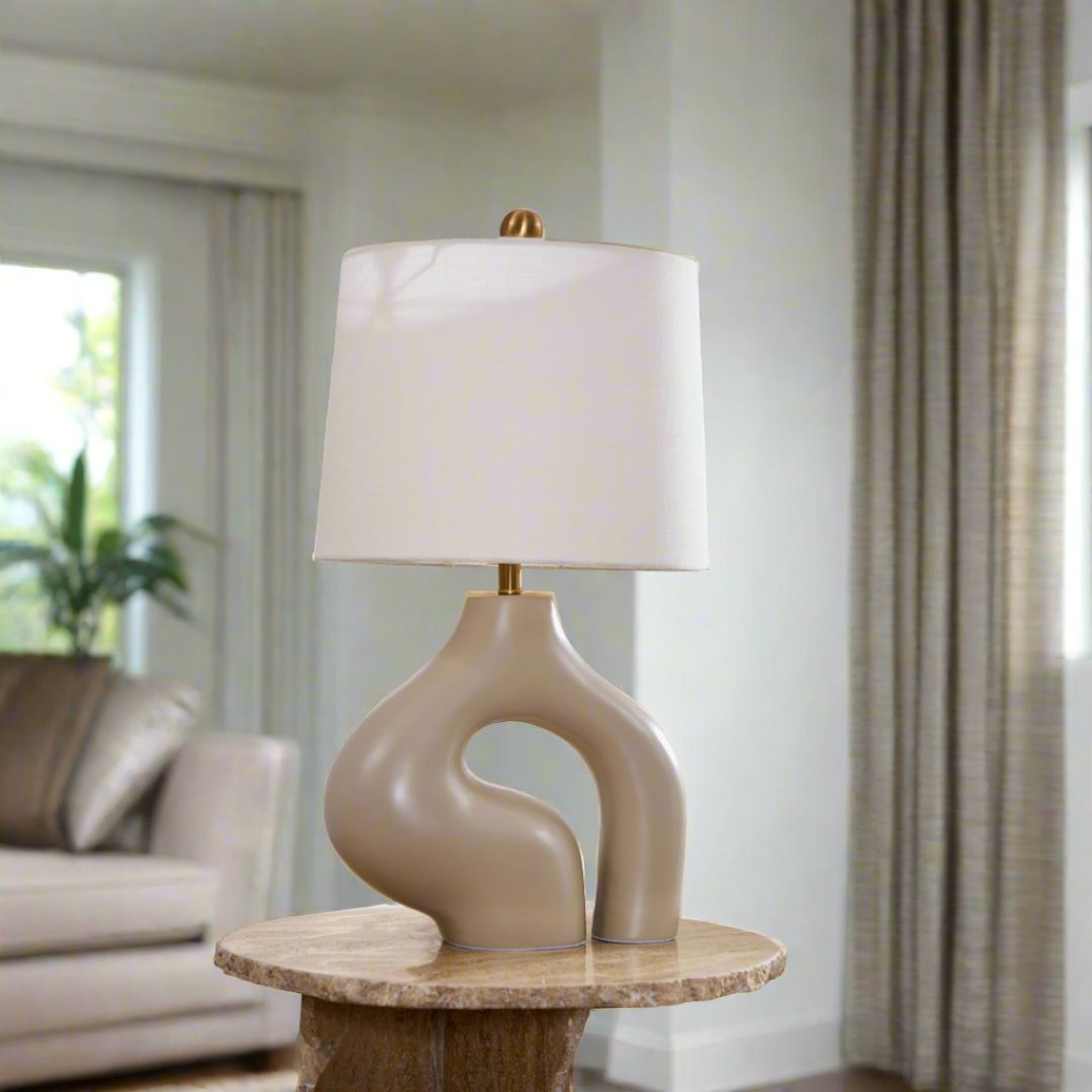 Cove Table Lamp - Lamps Cream BUBULAND HOME