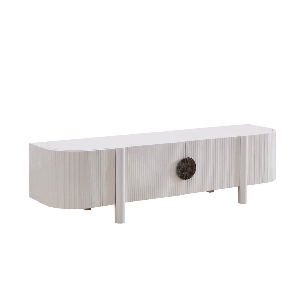 Craft Entertainment Unit - White | Customise Marble Handle BUBULAND HOME