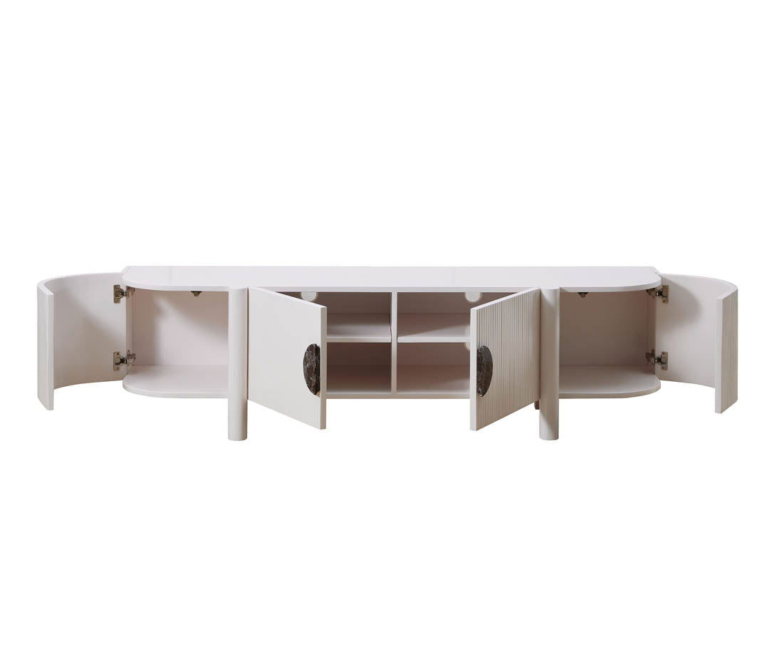 Craft Entertainment Unit - White | Customise Marble Handle BUBULAND HOME