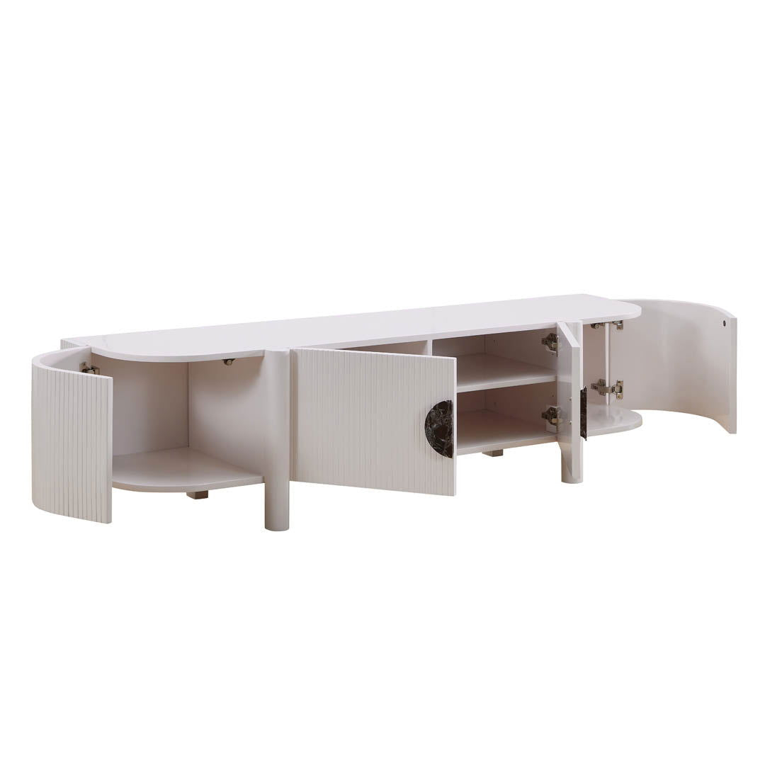 Craft Entertainment Unit - White | Customise Marble Handle BUBULAND HOME