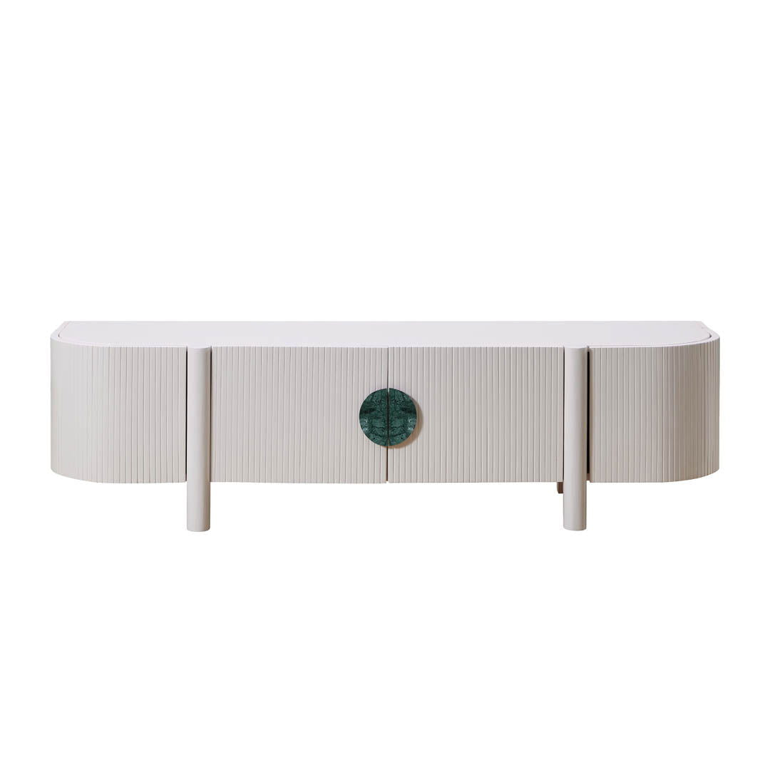Craft Entertainment Unit - White | Customise Marble Handle BUBULAND HOME