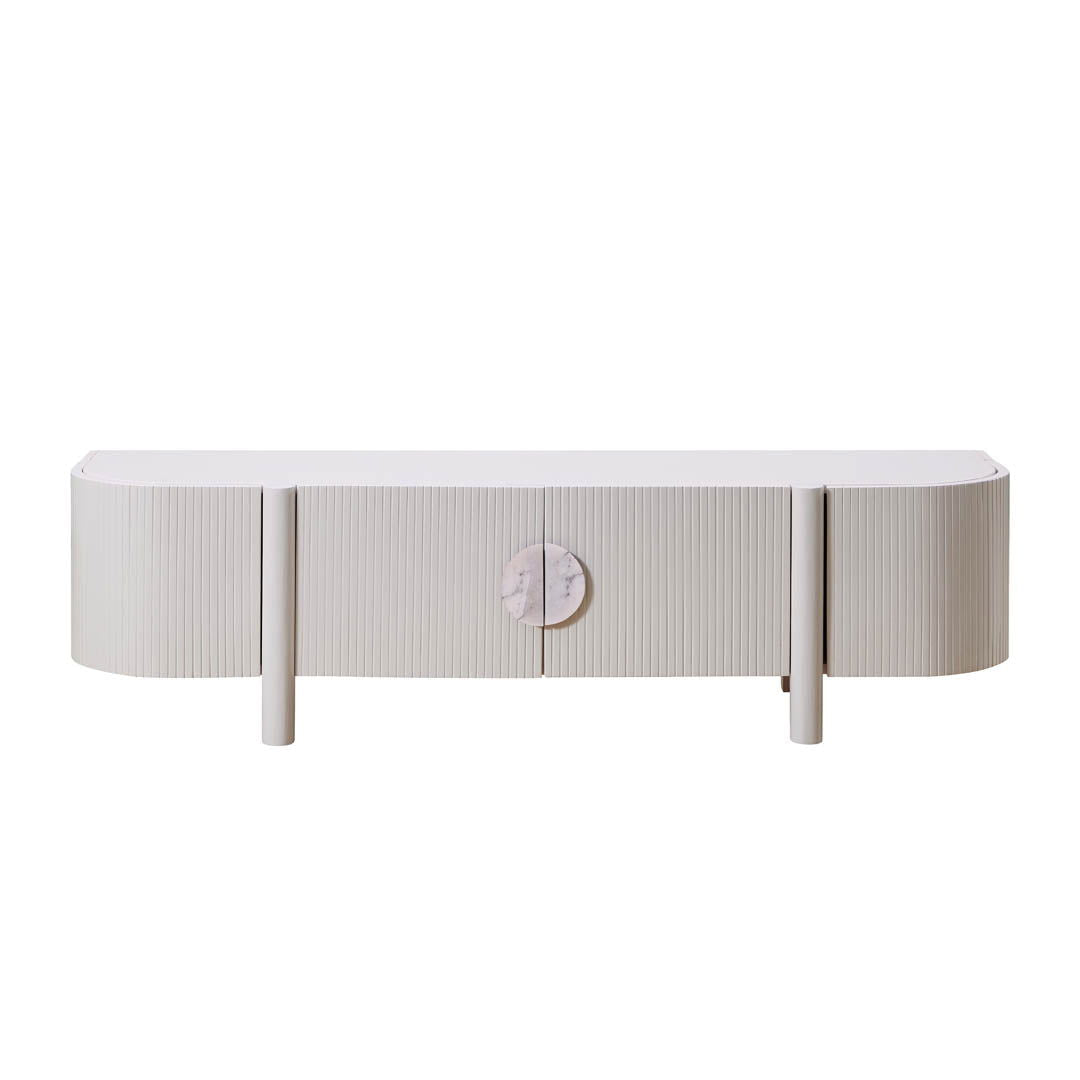 Craft Entertainment Unit - White | Customise Marble Handle BUBULAND HOME