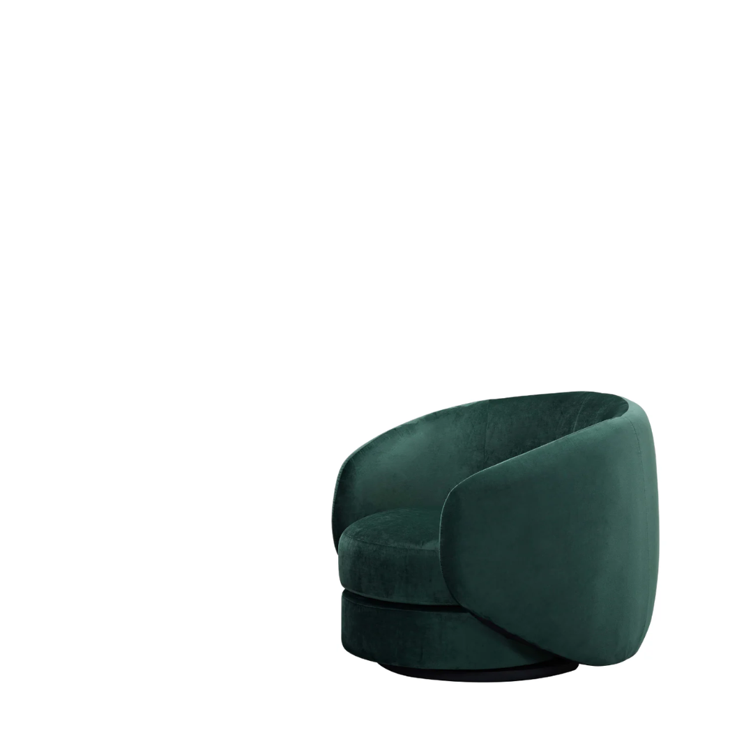 Cuddo Swivel Armchair - Green Velvet BUBULAND HOME