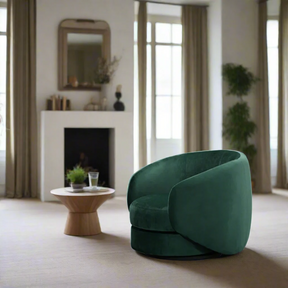 Cuddo Swivel Armchair - Green Velvet BUBULAND HOME
