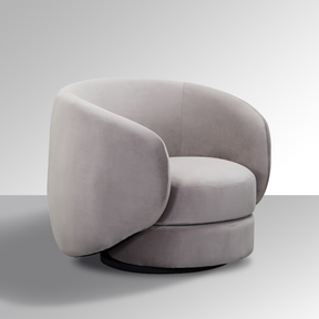 Cuddo Swivel Armchair - Grey Velvet BUBULAND HOME