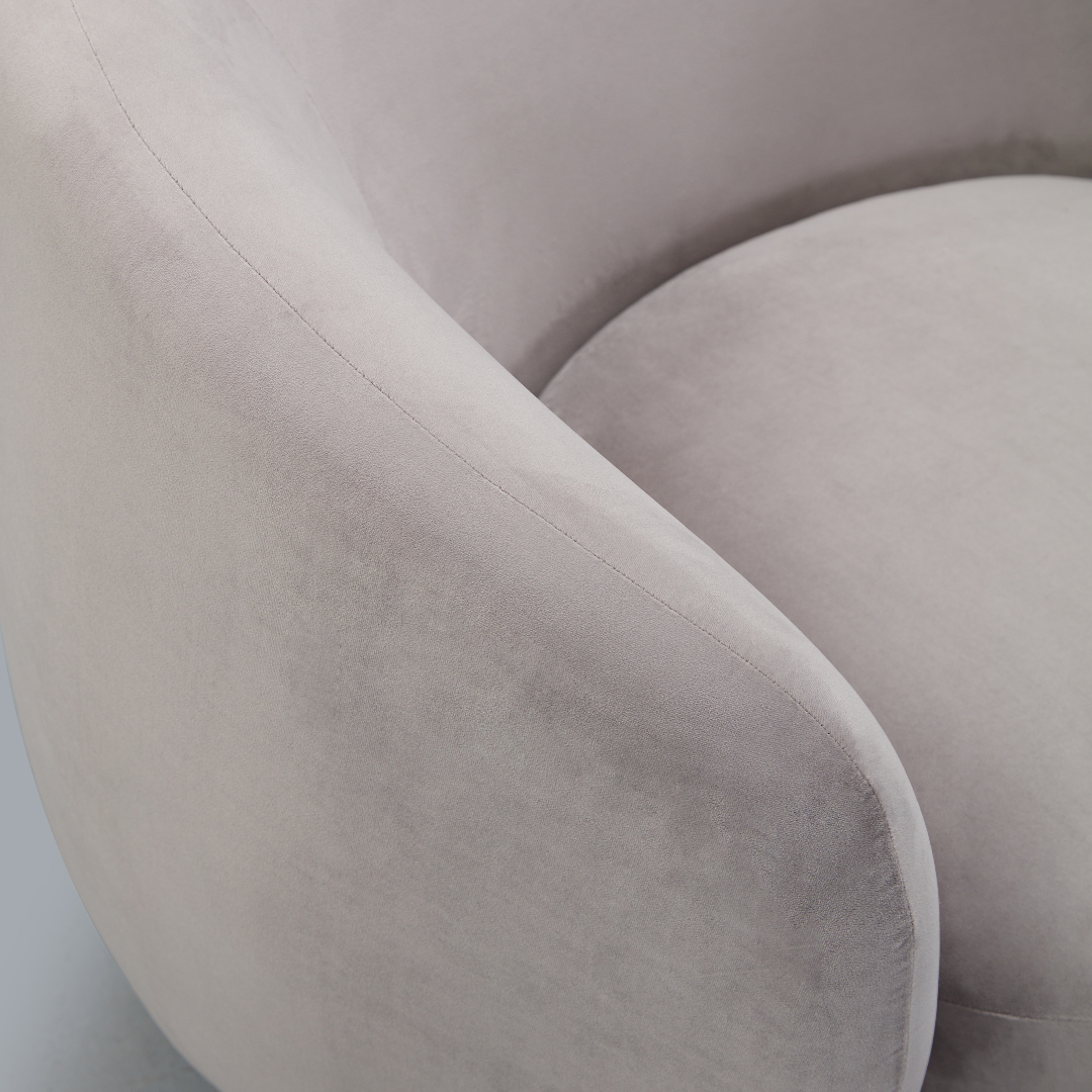 Cuddo Swivel Armchair - Grey Velvet BUBULAND HOME