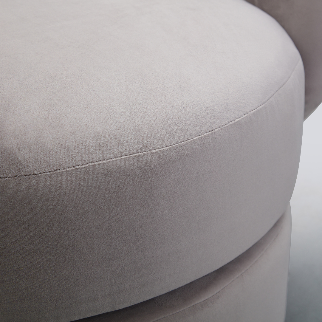 Cuddo Swivel Armchair - Grey Velvet BUBULAND HOME