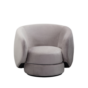 Cuddo Swivel Armchair - Grey Velvet BUBULAND HOME