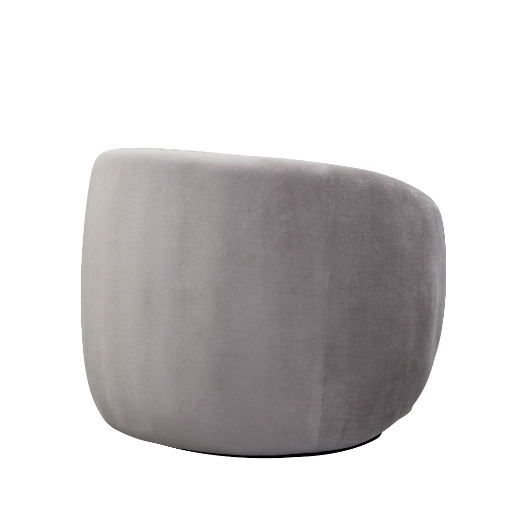 Cuddo Swivel Armchair - Grey Velvet BUBULAND HOME