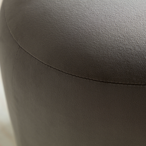 Curvo Velvet Oval Ottoman - Grey Velvet Fabric Detail