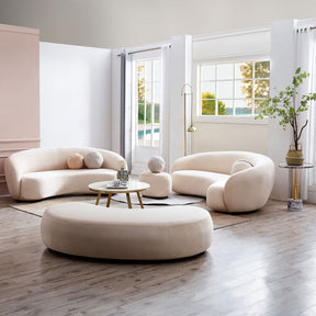 Curvo 2.5 Seater Velvet Sofa - Shell BUBULAND HOME