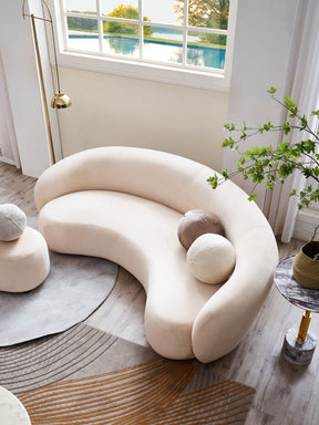 Curvo 2.5 Seater Velvet Sofa - Shell BUBULAND HOME